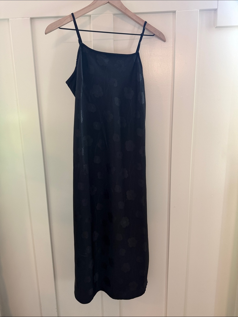 Black Floral Maxi Slip Dress